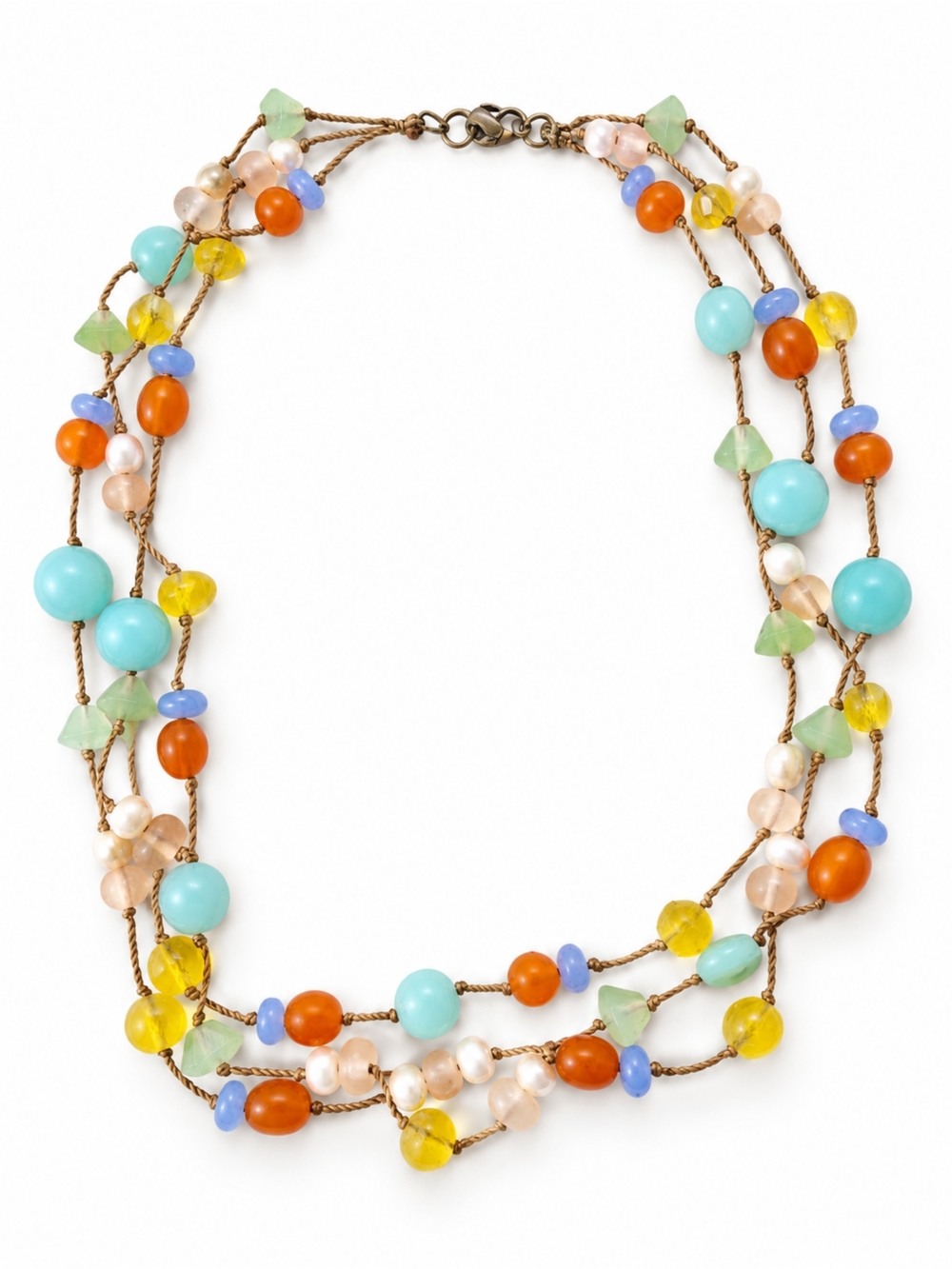 Vintage Fruit Cocktail Multicolor Beaded Necklace